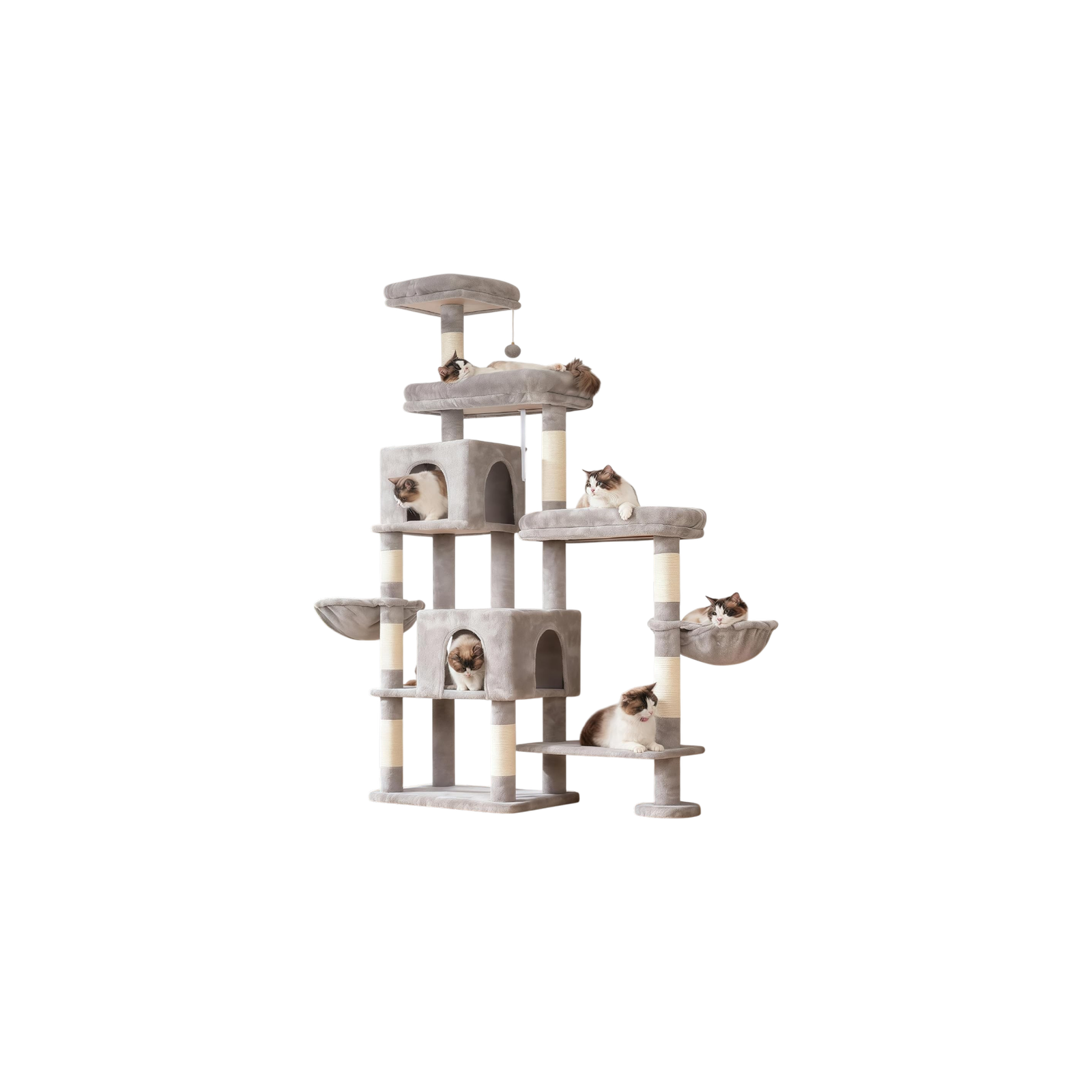 Cat Tree Tower with Hammocks Light Gray MPJ038W by Hey Brother Cat Tree